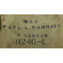 Bag, Field, M-1936, Rubberized, THE LANGDON TENT & AWNING CO. 1942, Maj. Paul Babbitt, 1104th Engineer Combat Group, ETO