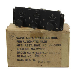 Valve, Assembly, Speed control, for automatic pilot, USAAF, Jack & Heintz, Inc., 1943