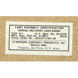 Lamp Assembly, Type A-1, Identification, Aerial Delivery Container, Red, 1943, in Box