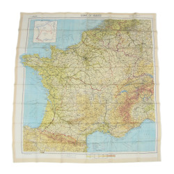 Carte en rayonne, Zones of France, MI9, 1944