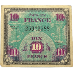 Banknote, 10 Francs, Invasion Money, 1944