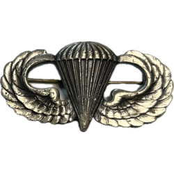 Badge, Parachutist's, 'Jump Wings', US Army, Sterling, Pin Back