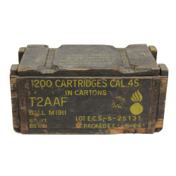 Caisse à munitions, calibre .45, 1944, vide