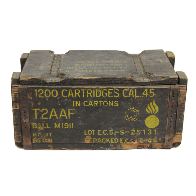 Caisse à munitions, calibre .45, 1944, vide