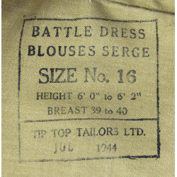 Blouse, Battledress, 1939 Pattern, Canadian, Captain, RAMC, Size 16, 1944