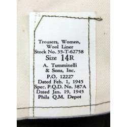 Trousers, Women's, Wool Liner, WAC & Nurse, 14R, 1945