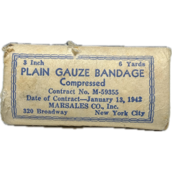 Pansement, Plain Gauze Bandage Compressed, No. M-59355, 1942