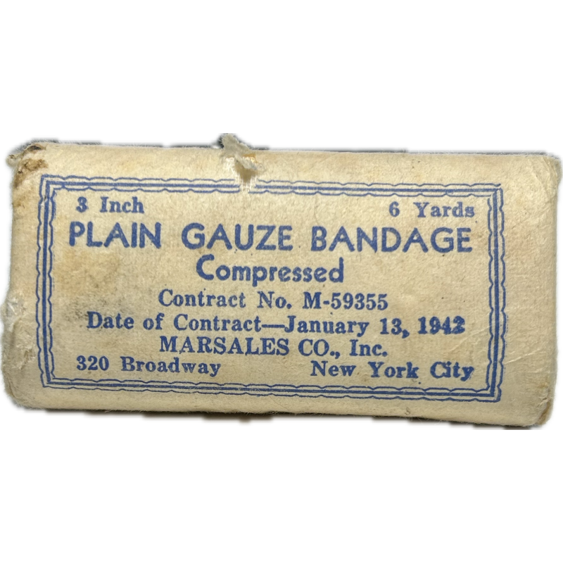 Pansement, Plain Gauze Bandage Compressed, No. M-59355, 1942