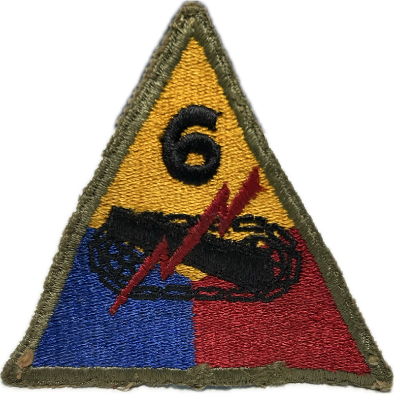 Insigne, 6th Armored Division, dos vert, 1943