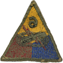 Insigne, 6th Armored Division, dos vert, 1943