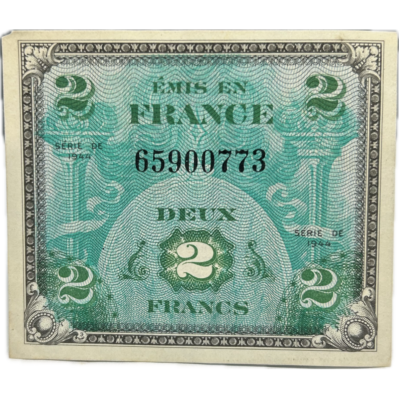 Billet d'invasion, 2 francs, 1944