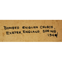 Photograph, US Navy, Combat Photo Unit 8, Bombed Church, Exeter, England, 1944