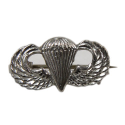 Badge, Parachutist's, 'Jump Wings', Silver, US Army, Miniature, Pin Back, Mint