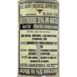 Bottle, Dextrose, Perfusion, US Army Medical Department, BAXTER LABORATORIES, Inc., 1943, 250ml