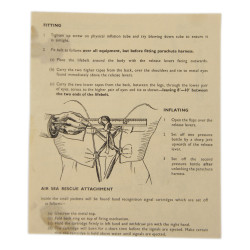 Sheet, Instruction, Lifebelts, Inflatable, Mk III and Mk IV, British Airborne