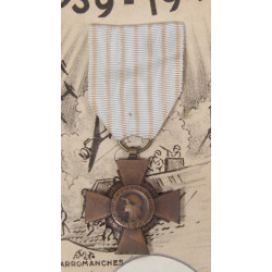 Frame, Commemorative Certificate, with Medals, Joseph Schwarzbach, 'Malgré-nous', Escapee