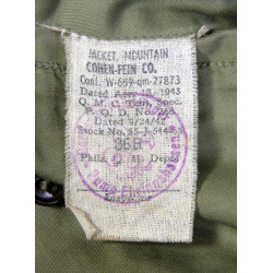 Jacket, Mountain, US Army, 36R, 1943