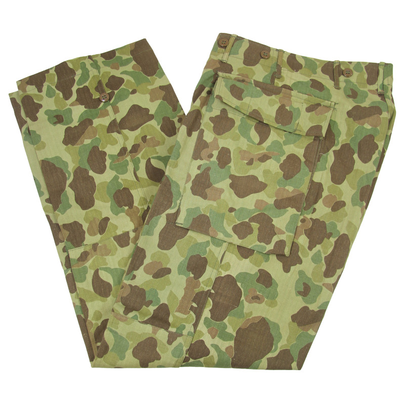 Pantalon HBT (Herringbone Twill) camouflé, US Army, 30 x 33, 1944