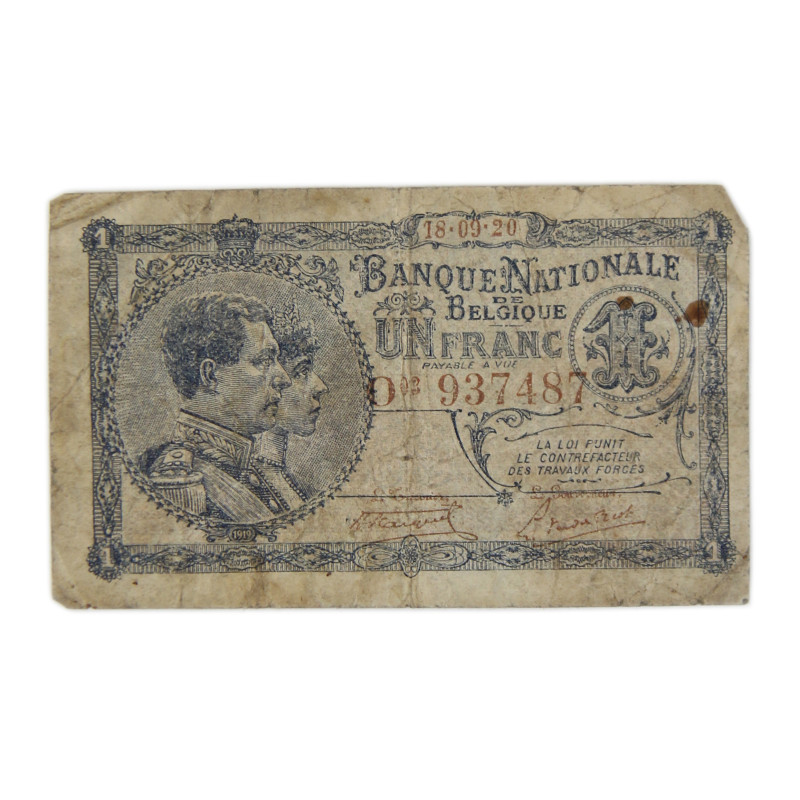 Banknote, 1 Belgian Franc, 1920