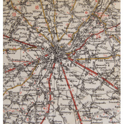 Carte britannique, CHERBOURG-ROUEN, Normandie, 1941