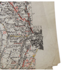 Map, British, CHERBOURG-ROUEN, Normandy, 1941