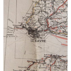 Map, British, CHERBOURG-ROUEN, Normandy, 1941