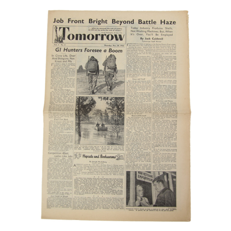 Journal, Tomorrow, 28 décembre 1944, "GI Hunters Foresee a Boom"