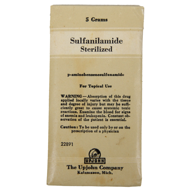 Packet, Sulfanilamide powder, The Upjohn Company