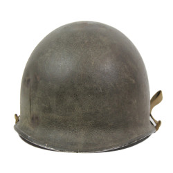 Casque M1, pattes fixes, impacté, Houesville, Normandie