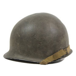 Casque M1, pattes fixes, impacté, Houesville, Normandie