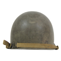 Casque M1, pattes fixes, impacté, Houesville, Normandie