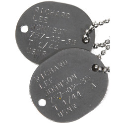 Dog Tags, US Navy, S2c Richard Johnson, 1944