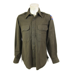 Shirt, Wool, Elastique, Officer's, Chocolate, REGULATION MILITARY SHIRT