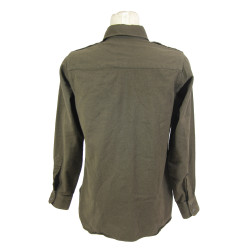 Shirt, Wool, Elastique, Officer's, Chocolate, REGULATION MILITARY SHIRT