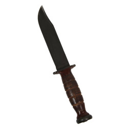 Couteau de combat, KA-BAR, OLEAN, N.Y., avec fourreau en cuir