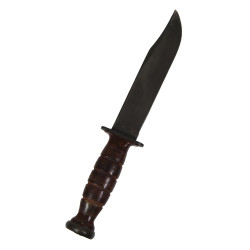 Couteau de combat, KA-BAR, OLEAN, N.Y., avec fourreau en cuir