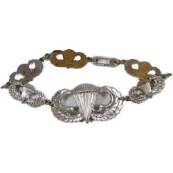 Bracelet, Sweetheart, 'Jump Wings', Sterling