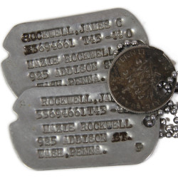 Dog Tags, Sgt. James Rockwell, 717th Railway Operating Bn., ETO