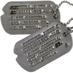 Dog Tags, Sgt. James Rockwell, 717th Railway Operating Bn., ETO