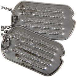 Dog Tags, Sgt. James Rockwell, 717th Railway Operating Bn., ETO