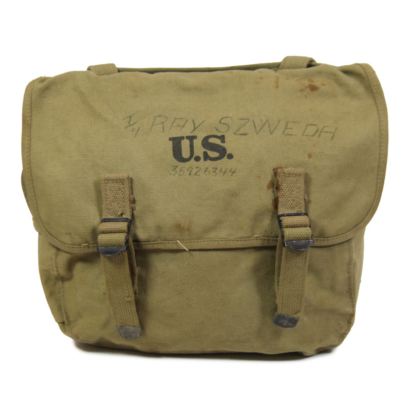 Bag, Field, M-1936, ATLANTIC PRODUCTS CORP. 1943, T/4 Raymond Szweda