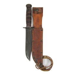 Couteau de combat, MK 2, KA-BAR, avec fourreau en cuir, US Navy, Iwo Jima