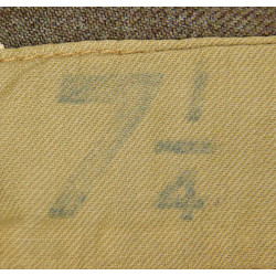 Cap, Garrison, OD, US Army, J. COLLETT LTD. 1944, British-Made, Size 7 ¼, 1st Sgt. Harry Keys, 98th Ordn. Base Depot Co., ETO