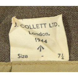 Calot troupe, J. COLLETT LTD. 1944, British-Made, taille 58, 1st Sgt. Harry Keys, 98th Ordn. Base Depot Co., ETO