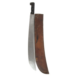 Machette, COLLINS & CO., Legitimus, 1942, avec fourreau en cuir, MILWAUKEE SADDLERY CO. 1942