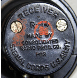 Receivers (Earphones), Type R-14, US Army, CONSOLIDATED RADIO PROD. CO.