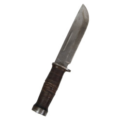 Knife, Cattaraugus 225Q, with Leather Scabbard