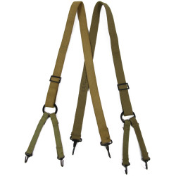 Suspenders, Belt, M-1941, USMC, 1st Type, Flat Buckles, Named