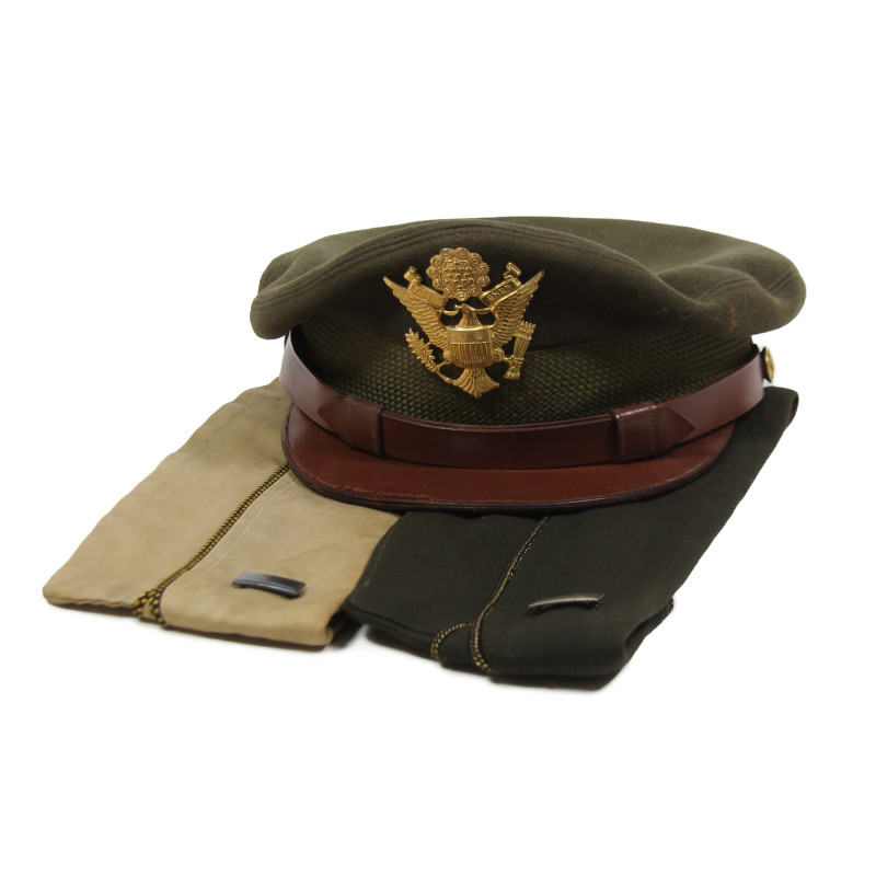 Officer's Visor Cap and Garrison Caps, US Army, 1st Lt. Howard Johnson