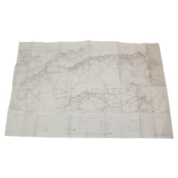 Map, Allied, Africa Road Map, MAROC-ALGÉRIE-TUNISIE, Sheet 151, Operation Torch, 1942